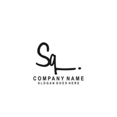 Initial letter SQ Signature handwriting Logo Vector	
