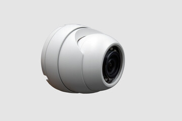 CCTV camera security system. Video surveillance camera on the wall on white background. lens isolated on white
