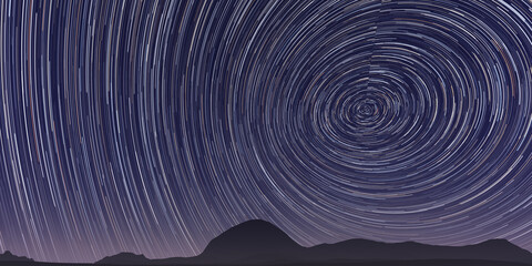 Fototapeta premium star trail, night sky, long exposure effect