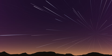 star trail, night sky, long exposure effect
