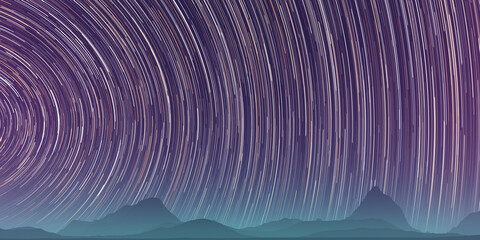 star trail, night sky, long exposure effect