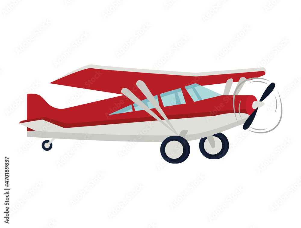 Sticker red plane air transport