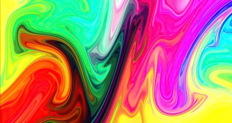 Colorful paint mix with gradient vivid colors