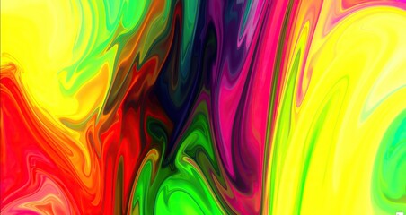 Colorful paint mix with gradient vivid colors