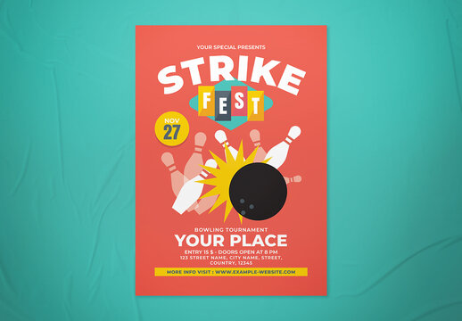 Bowling Strike Fest Flyer Layout