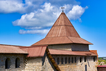 View of the old stone fortress with a watchtower