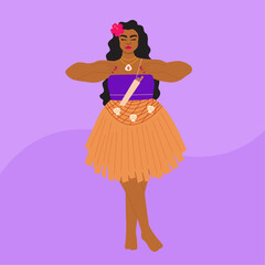 llustration of woman performing traditional CHamoru dance