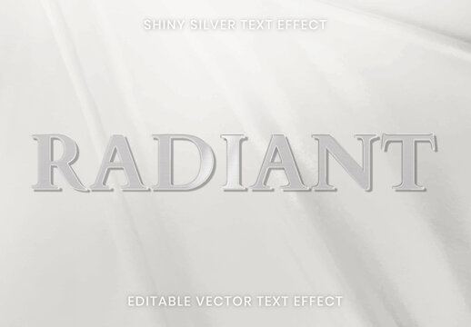 Shiny Silver Text Effect Editable Layout