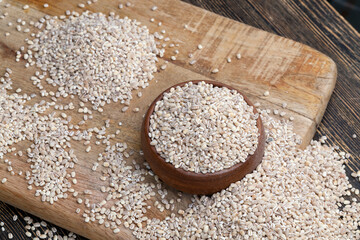 pearl barley for cooking porridge, made from barley