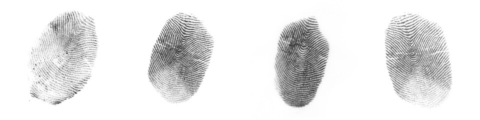 Fingerprints on white background