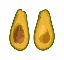 avocado isolated on white background