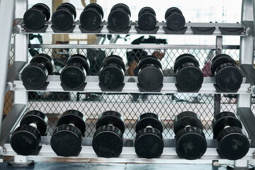 sports equipment without people, indoors
