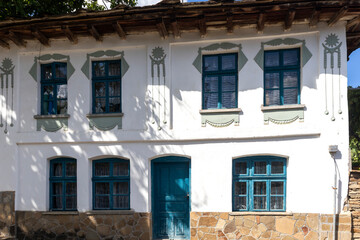 Street and old houses at historical village of Staro Stefanovo, Bulgaria