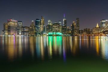 Fototapeta premium city skyline at night New York
