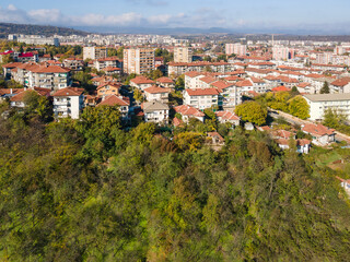Obraz premium Aerial view of center of town of Lovech, Bulgaria
