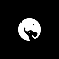 elephant circle logo design vector image , elephant logo design vector image