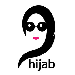 Women hijab logo, vector art illustration.