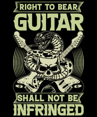 Right to bear guitar shall not be infringed t-shirt design