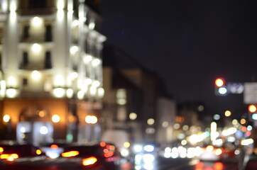 Blurred view of night city 