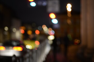 Fototapeta na wymiar Blurred view of night city 
