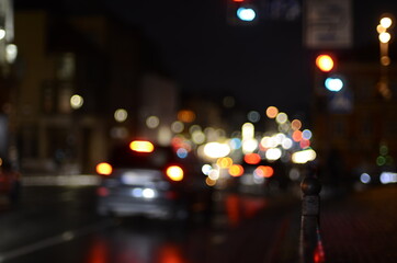 Blurred view of night city 
