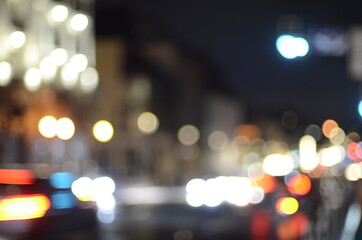 Blurred view of night city 