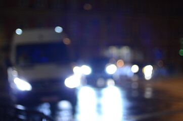 Blurred view of night city 