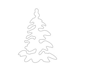 snowy tree outline