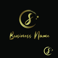 Initial s Letter with circle paintbrush for Cosmetic, boutique, make up, jewelry, spa and massage, salon, soap homemade, Handcraft Business Logo Vector Concept