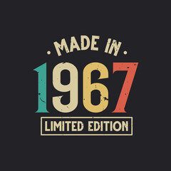Naklejka premium Vintage 1967 birthday, Made in 1967 Limited Edition