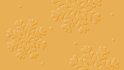 Concept of gold paper snowflakes winter holiday background. Vector illustration.