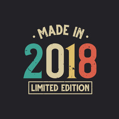 Vintage 2018 birthday, Made in 2018 Limited Edition