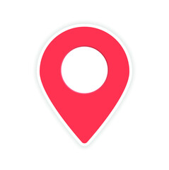 Location red pin icon sign. Vector illustration