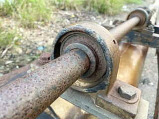 close up old iron joints in industry site