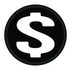 Money icon sign, vector illustration for business and finance, black and white only, e-commerce with dollar symbol. 