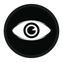Eye icon vector illustration, vector in black and white only. 