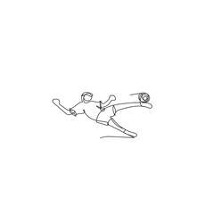 boy kicking a ball in a soccer game illustration icon vector continuous line