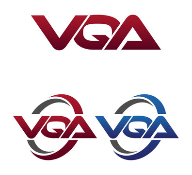 Modern 3 Letters Initial logo Vector Swoosh Red Blue VQA