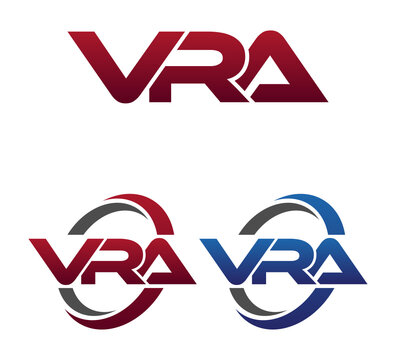 Modern 3 Letters Initial logo Vector Swoosh Red Blue VRA
