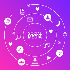 background design with social media theme