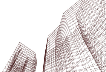 architecture digital drawing vector illustration