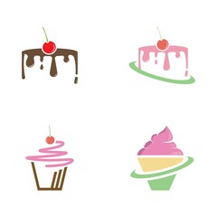 Cake vector icon set