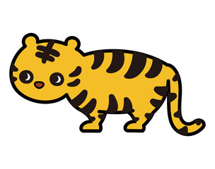 年賀状に使えるかわいい虎のシンプルなイラスト
