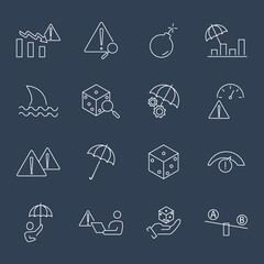 Risk Management icons set.Risk Management pack symbol vector elements for infographic web