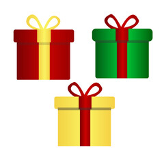 Colourful Simple Gift Boxes For Christmas And New Year.