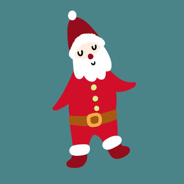 cute cartoon Santa Claus in a red hat and a beard. vector image isolated on a white background
