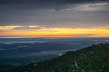 beautiful view of the hills during sunset