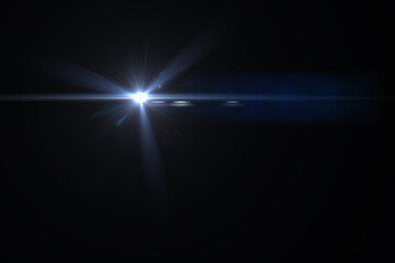 Beautiful optical lens flare effect on black blackground