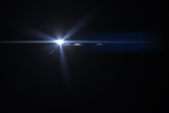 Beautiful optical lens flare effect on black blackground