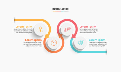 Business infographic timeline icons designed for abstract background template